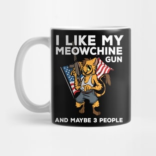 2nd Amendment Patriotic Gun Owner Cat American Flag Rifle Mug